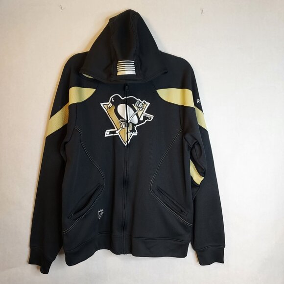 Reebok NHL Full Zip Hoodie Men's M Pittsburgh Penguins Sweater Hockey Center Ice - Picture 9 of 16